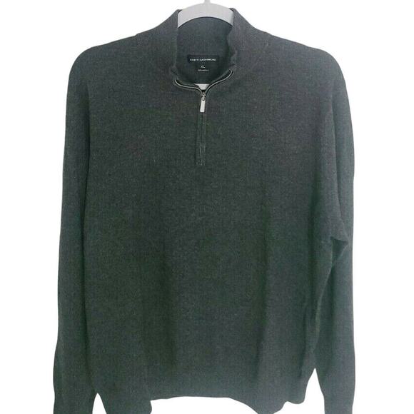 State Cashmere Half Zip Mock Neck Pullover 100% Pure Cashmere Polo Sweater XL - Picture 10 of 10